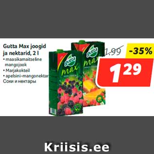 Allahindlus - Gutta Max joogid ja nektarid, 2 l