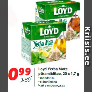 Allahindlus - Loyd Yerba Mate püramiiditee, 20 x 1,7 g