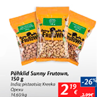 Allahindlus - Pähklid Sunny Frutown, 150 g