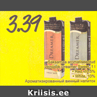 Allahindlus - Saksamaa aromatiseeritud veinijook Dreamer Sweet, 1 l