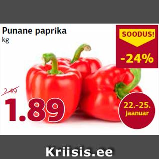 Allahindlus - Punane paprika kg