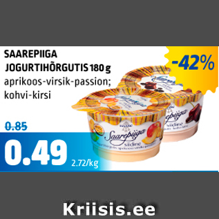 Allahindlus - SAAREPIIGA JOGURTIHÕRGUTIS 180 g