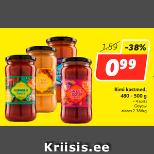 Allahindlus - Rimi kastmed, 480 - 500 g