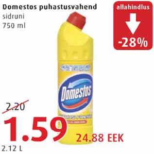 Allahindlus - Domestos puhastusvahend