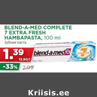 Allahindlus - BLEND-A-MED COMPLETE 7 EXTRA FRESH HAMBAPASTA, 100 ml