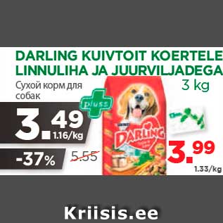 Allahindlus - DARLING KUIVTOIT KOERTELE LINNULIHA JA JUURVILJADEGA