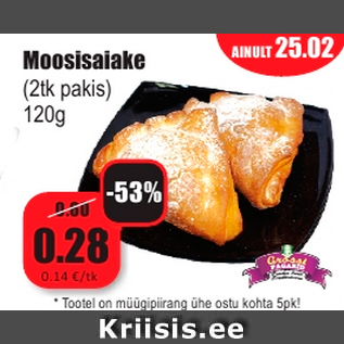 Allahindlus - Moosisaiake (2tk pakis) 120g