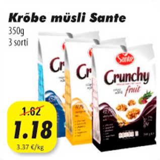 Allahindlus - Krõbe müsli Sante 350g 3 sorti