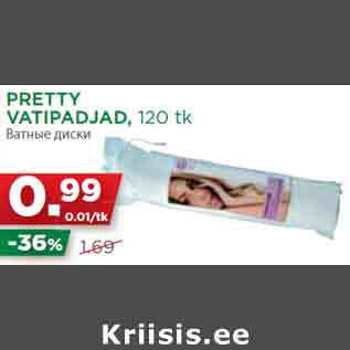 Allahindlus - PRETTY VATIPADJAD, 120 tk