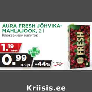 Allahindlus - AURA FRESH JÕHVIKAMAHLAJOOK, 2l