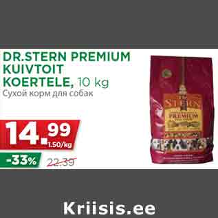 Allahindlus - DR.STERN PREMIUM KUIVTOIT KOERTELE, 10 kg