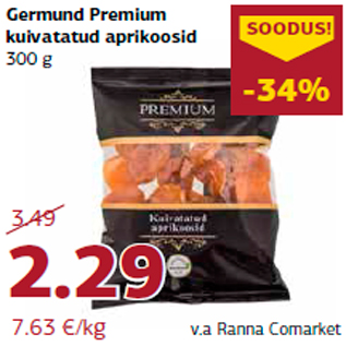 Allahindlus - Germund Premium kuivatatud aprikoosid 300 g