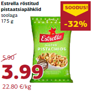 Allahindlus - Estrella röstitud pistaatsiapähklid