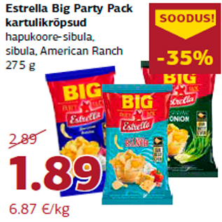 Allahindlus - Estrella Big Party Pack kartulikrõpsud