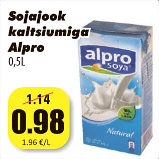 Allahindlus - Sojajook kaltsiumiga Alpro 0,5L