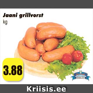 Allahindlus - Jaani grillvorst kg