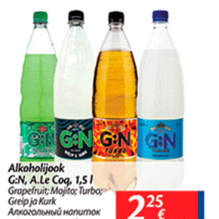 Allahindlus - Alkoholijook G:N, A.Le Coq, 1,5 L