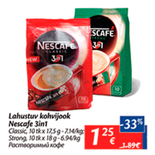 Allahindlus - Lahustuv kohvijook nascafe 3in1