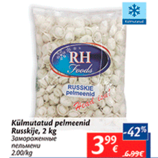 Allahindlus - Külmutatud pelmeenid Russkije, 2 kg