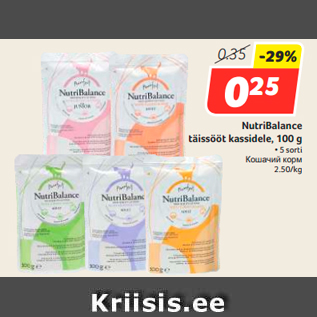 Allahindlus - NutriBalance täissööt kassidele, 100 g