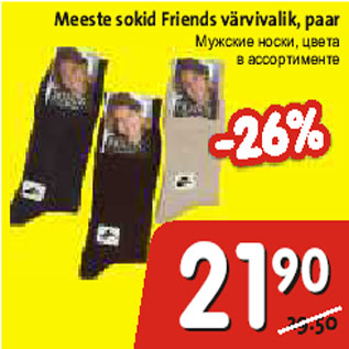 Allahindlus - Meeste sokid Friends värvivalik