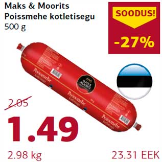 Allahindlus - Maks & Moorits Poissmehe kotletisegu 500 g