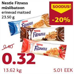 Allahindlus - Nestle Fitness müslibatoon erinevad maitsed 23.50 g