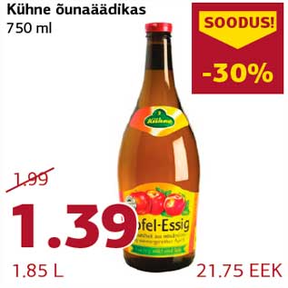 Allahindlus - Kühne õunaäädikas 750 ml