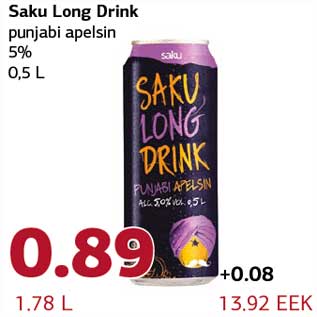 Allahindlus - Saku Long Drink punjabi apelsin 5% 0,5 L