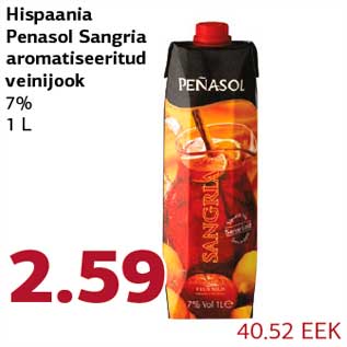 Allahindlus - Hispaania Penasol Sangria aromatiseeritud veinijook 7% 1 L