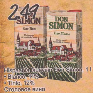 Allahindlus - Hispaania lauavein Don Simon, 1 l