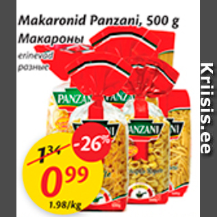 Allahindlus - Makaronid Panzani, 500 g