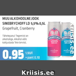 Allahindlus - MUU ALKOHOOLNE JOOK SINEBRYCHOFF LD