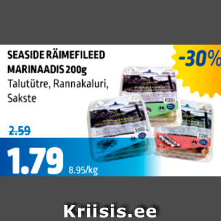 Allahindlus - SEASIDE RÄIMEFILEED MARINAADIS 200 g