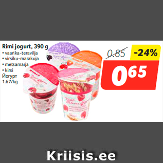 Allahindlus - Rimi jogurt, 390 g