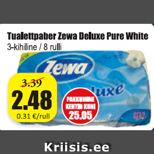 Allahindlus - Tualettpaber Zewa Deluxe White