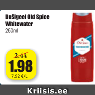 Allahindlus - Dušigeel Old Spice Whitewater 250 ml