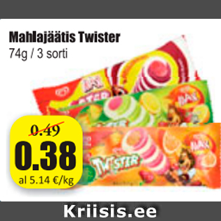 Allahindlus - Mahlajäätis Twister