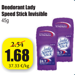 Allahindlus - Deodorant Lady Speed Stick Invisible 45 g