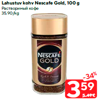 Allahindlus - Lahustuv kohv Nescafe Gold, 100 g