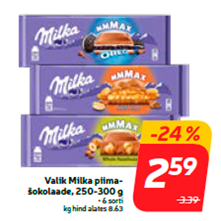 Allahindlus - Valik Milka piimašokolaade, 250-300 g