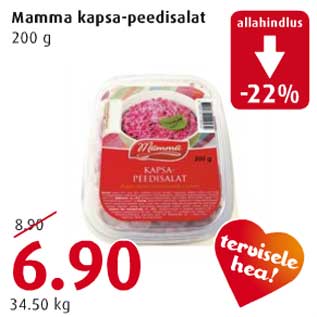 Allahindlus - Mamma kapsa-peedisalat