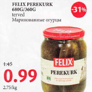 Allahindlus - FELIX PEREKURK 680G/360G terved