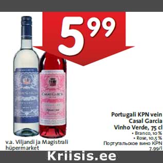 Allahindlus - Portugali KPN vein Casal Garcia Vinho Verde, 75 cl