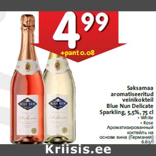 Allahindlus - Saksamaa aromatiseeritud veinikokteil Blue Nun Delicate Sparkling, 5,5%, 75 cl