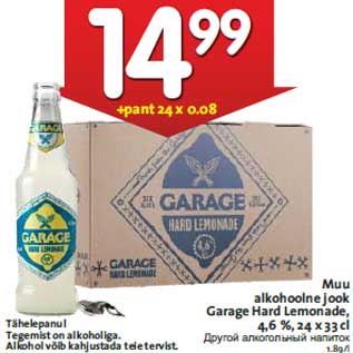 Allahindlus - Muu alkohoolne jook Garage Hard Lemonade,