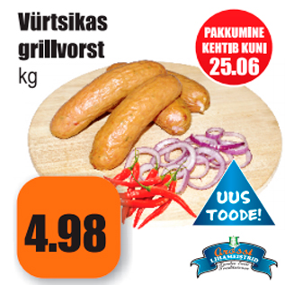 Allahindlus - Vürtsikas grillvorst kg