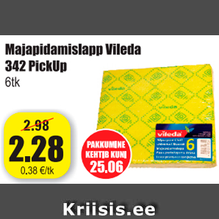 Allahindlus - Majapidamislapp Vileda 342 PickUP 6 tk