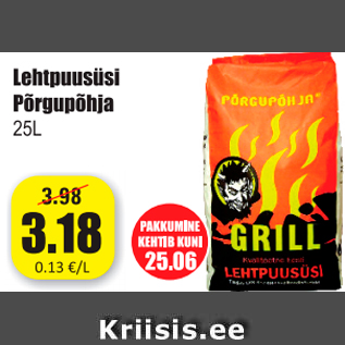 Allahindlus - Lehtpuusüsi Põrgupõhja 25 l