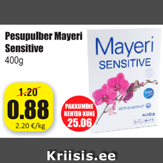 Allahindlus - Pesupulber Mayeri Sensitive 400 g